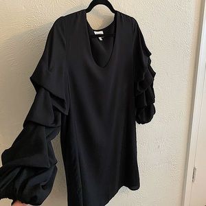 Black Puffer Sleeve Dress
